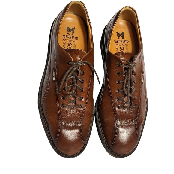Mephisto Goodyear Welt Leather Oxfords Comfort Walking Shoes Brown Size US 7 - Picture 1 of 15